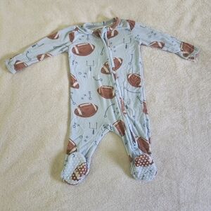Angel Dear Light Blue and Brown Football Footie